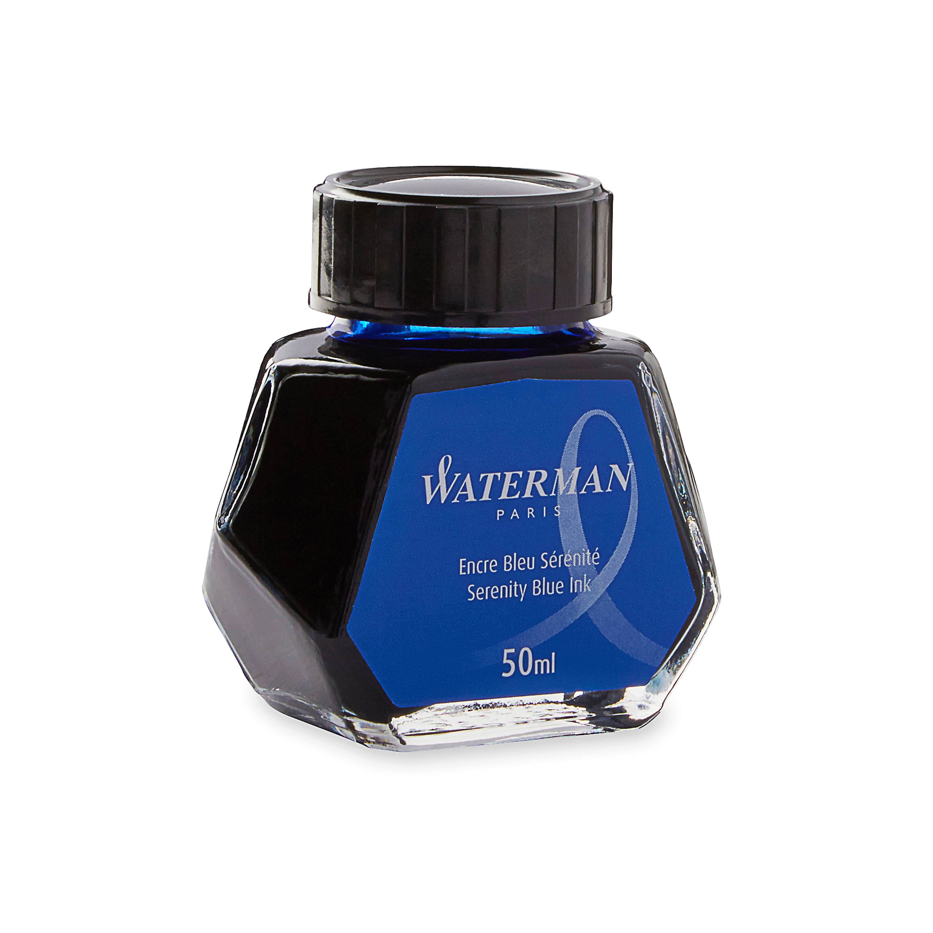 WATERMAN Fountain Pen Liquid Bottled Ink, 50ml, Serenity Blue (S0110720)