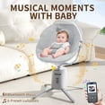 thumbnail image 4 of Zoicay Electric Baby Swing with App Remote Control, 5 Speeds 3 Sway Modes, Bluetooth Music, 5-Point Harness Infant Swing, Gray, 4 of 12