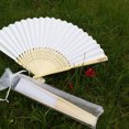 thumbnail image 2 of BESTONZON 50pcs Drawstring Organza Folding Hand Fan Pouch Party Wedding Favor Gift Bags (White), 2 of 5
