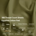 thumbnail image 4 of Superior 3-Piece 300 Thread Count Sage Egyptian Cotton Sheet Set, Twin, 4 of 8
