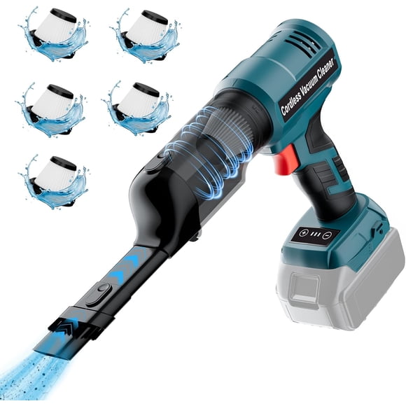 Aspiradora de Mano Inalámbrica para Batería Ma*kita de 18V (Solo Herramienta), Aspiradora de Auto Potente de 240W con Motor sin Escobillas, 3 Velocidades, 5 Filtros, Aspiradora Portátil para Hogar