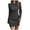 Grey, variant on WEAIXIMIUNG Womens Sweater Dress High Collar Long Sleeve Solid Color High Collar Knitted Long Dress