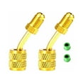 thumbnail image 2 of 2 Pcs R410a Adapter for Mini Split, 5/16" SAE Female Quick Couplers to 1/4" SAE Male Flare for HVAC System, 45 Degree Angled Charging Vacuum Adapter, 2 of 9