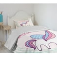 thumbnail image 4 of Ambesonne Saying Quilted Bedspread Set 2 Pcs, Magic Unicorn, Twin Size, Multicolor, 4 of 6