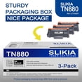 thumbnail image 5 of 3-Pack Black TN880 Toner Cartridge: Compatible TN880 TN-880 Replacement for Brother DCP-L5500DN L5600DN L5650DN MFC-L6700DW L6750DW L6900DW HL-L6200DW/DWT L6250DW L6300DW L5100DN Printer, 5 of 6