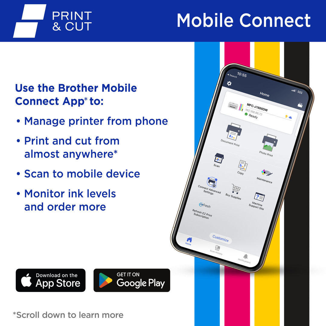 Brother MFC-J1800DW Print & Cut All-In-One Inkjet Printer photo 7
