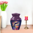 thumbnail image 7 of JAGASY Dolphin Funeral Urn for Ashes Adult Male, Purple Small Urns for Ashes Keepsake, Colorful Illustration Decorative Urns for Sister, Coral Reef Cremation Urn for Brother, (3 Inch), 7 of 7