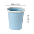 thumbnail image 3 of Striped Open-Top Trash Can with Bag Retainer Ring,3-Gallon Plastic Waste Bin for Kitchen Bathroom Bedroom Office Living Room,Compact Durable Portable Garbage Organizer for Home Use-Blue, 3 of 6