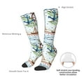 thumbnail image 4 of Naloa Watercolor Sailboat Thigh High Socks Extra Long Stretchy Sock Women Over Knee High Opaque Stocking Daily Wear, 4 of 6