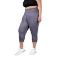 thumbnail image 3 of INERZIA 2 Pack Womens Plus Size Cropped Joggers with Pockets Capri Length Plus Size Sweatpants For Women Black and Charcoal 1X, 3 of 5