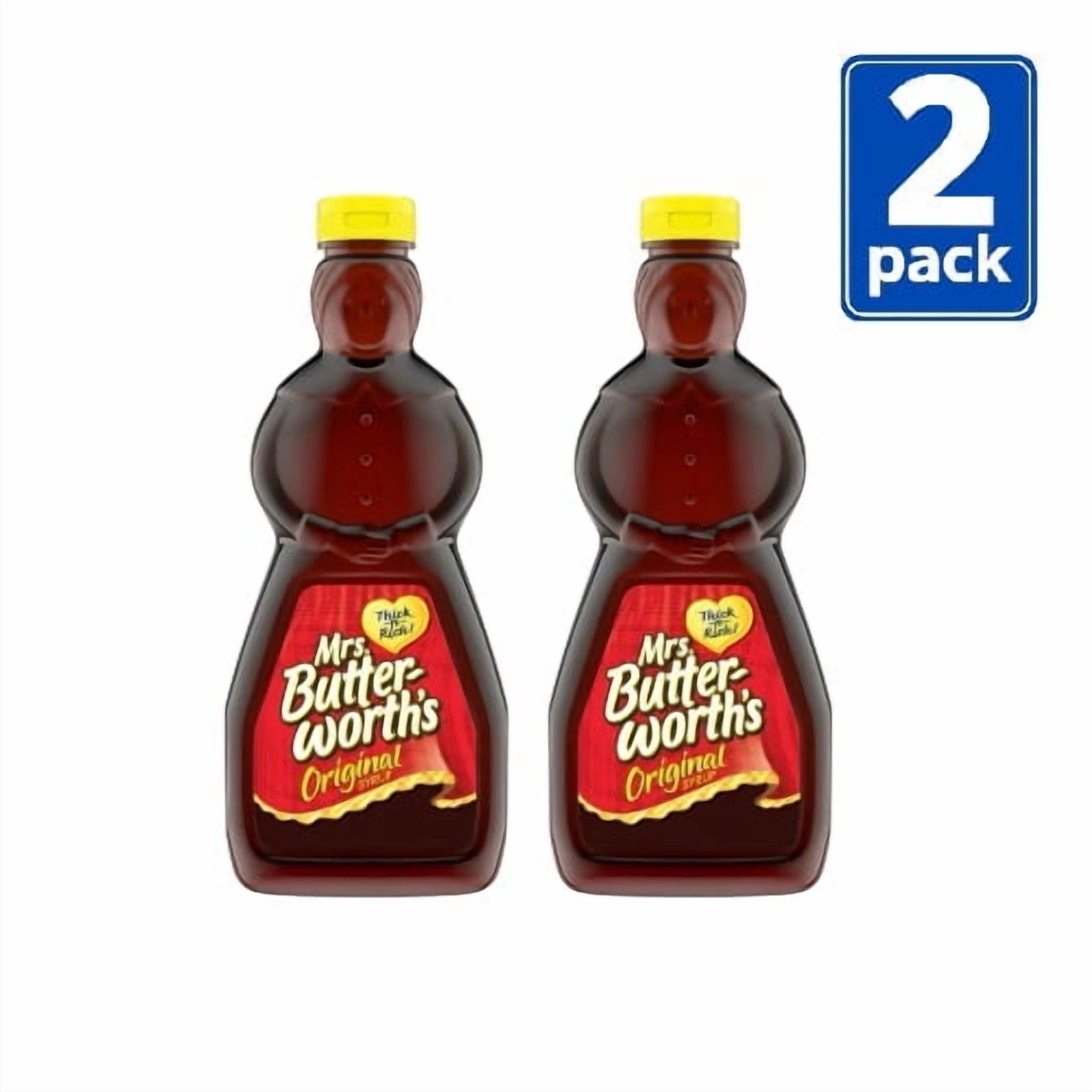 Mrs. Butterworth’s Original Syrup, 2 Pack (24 oz Bottles), Thick & Rich Classic Pancake Syrup