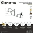 thumbnail image 4 of Kingston Brass KB7795BLBS English Country Double-Handle 4-Hole Widespread Kitchen Faucet with Brass Sprayer in Oil Rubbed Bronze, 4 of 5