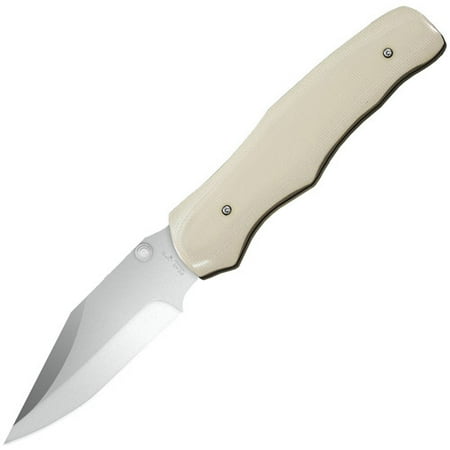 Bear OPS Manual Control Folding Modified Clip Point Rancor Knife, Bead Finish Blade with Tan G-10 Handle