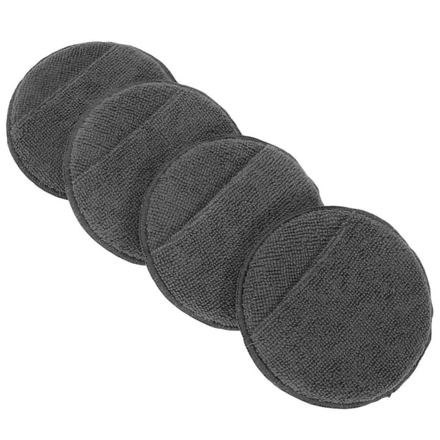 4Pcs 12.5cm Almohadilla de pulido y abrillantado universal de microfibra, almohadilla de cera de lana para pulidora de automóviles, accesorio de taladro gris oscuro