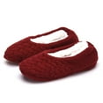 thumbnail image 1 of Womens Thick & Warm Slipper Socks with Non Slip Grippers - House Socks，Small，Red, 1 of 6