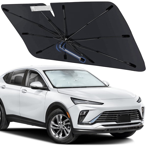 Windshield Sun Shade Umbrella for Buick Envista 2024-2026, Foldable Car Sunshade for Front Window with 360° Rotating Shaft, Custom-Fit Parasol para Carro for UV Blocking & Heat Reduction