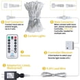 thumbnail image 4 of Curtain Lights, 300 Led Window Curtain with Remote, 8 Lighting Modes, Timer, 9.8 Ft. Hanging Twinkle Light for Bedroom Wedding Party Indoor Backdrop Wall Decorations, Pure White, 4 of 6