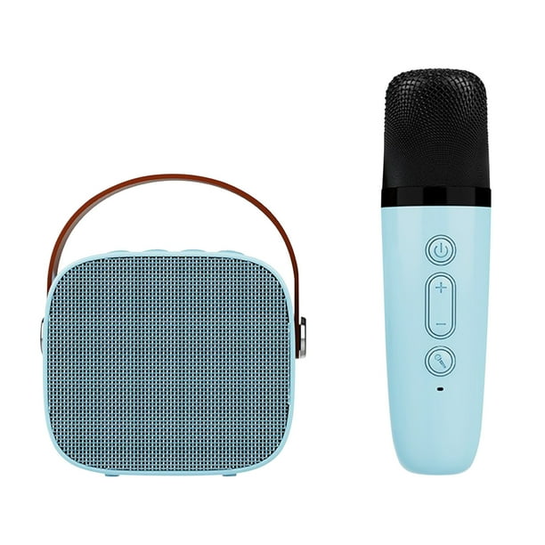 Altavoces Bluetooth Inalámbrico Altavoz Portátil con Micrófono para Ktv Partido, Altavoces Portátiles Bluetooth Soporta Tf/Aux/U-Disco/Radio Al Aire Libre Camping 9x7.5x6.5cm