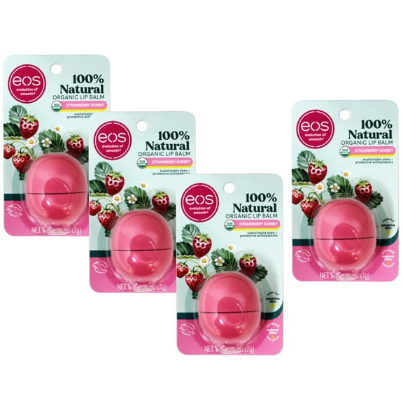 EOS, Lip Balm, Strawberry Sorbet, .25 oz (7 g)(Pack of 4)