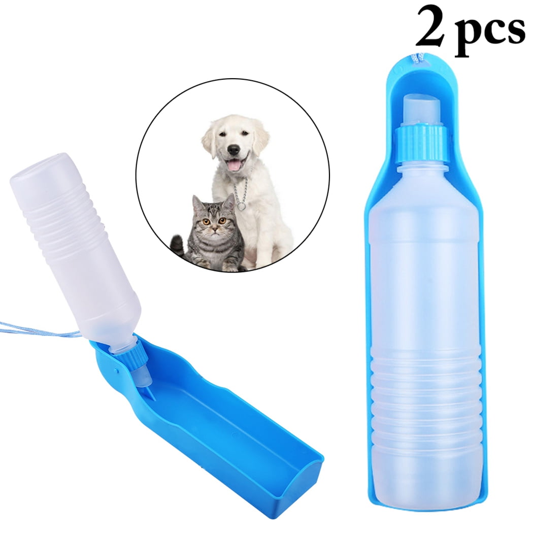 Pet Water Bottle Portable 2PCS Plastic Dog Drink Bottle Dog Water