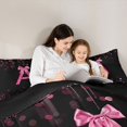thumbnail image 5 of Manfei Letter Monogrammed Bow A Bedding Comforter Set 2pcs for Boys Girls,Bling Glitter Twin Comforter Sets Microfiber,Dreamy Princess Breathable Bedding Set,Lightweight Room Decor,Reversible, 5 of 8