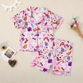 thumbnail image 2 of Ensemble de Pyjama Garçon Imprimé Manches Courtes Pyjamas Boutonnés Ensemble de Pyjamas Décontractés pour Filles Mode, 2 of 9