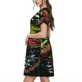 thumbnail image 2 of Cauagu bass Print Summer Dresses for Women 2025 Loose Short Sleeve Casual Sundresses with Pockets, 2 of 6