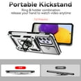 thumbnail image 2 of JTCASES for Samsung Galaxy A32 5G Case, Heavy Duty Protection Magnetic Car Mount Rotating Stand [Slide Camera Window] Rugged Shockproof Anti-fall Shell for Samsung A32 5G, Silver, 2 of 9