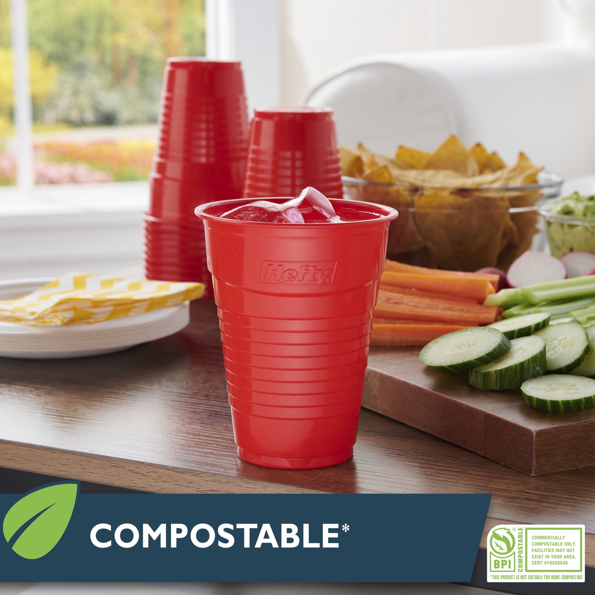 Hefty ECOSAVE Compostable Paper Plates, 8-3/4 Inch, 22 Count