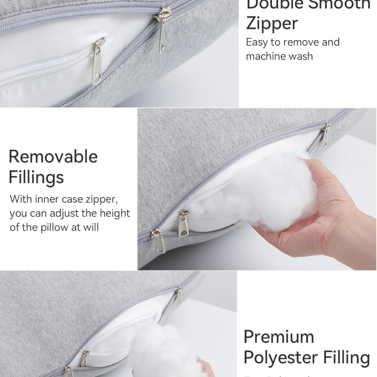 Shaped Pregnancy Pillows with Cotton Removable Cover, 57 Inch Full Body Pillow Maternity Support, Must Have for Pregnant Women, Hatha Grey