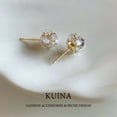 thumbnail image 3 of Zircon burst flash exquisite stunning sterling silver needle earrings female new light luxury senior sense of ear jewelry design small earrings, 3 of 6