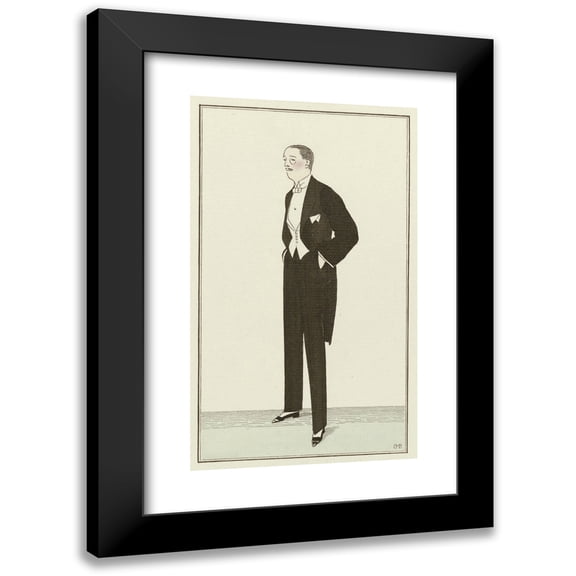 Bernard Boutet de Monvel 10x14 Black Modern Framed Museum Art Print Titled - Habit De Soire (1912)