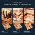 thumbnail image 2 of Set de juego de mesa Pointworks Chess Checkers Backgammon 17 pulgadas, 2 of 9