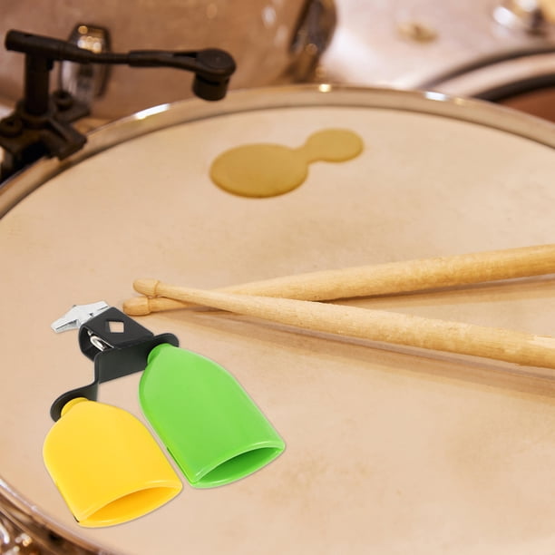 Moluckfu 1Par Cowbell Plástico De Percusión Para Batería Con Claros Y Tonos Altos Y Bajos En Colores Variados