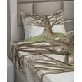 thumbnail image 2 of Ambesonne Tree Fitted & Top Sheet Set with Sham, Sketch Nature, Green Brown, 2 of 4