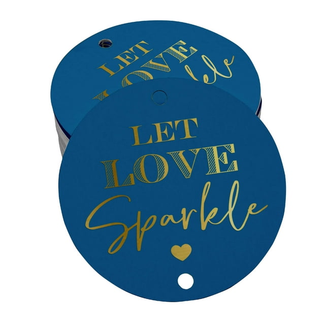 Inkdotpot Gold Foil Paper Hang Tags Let Love Sparkle Wedding Favor Tags 50 Pieces