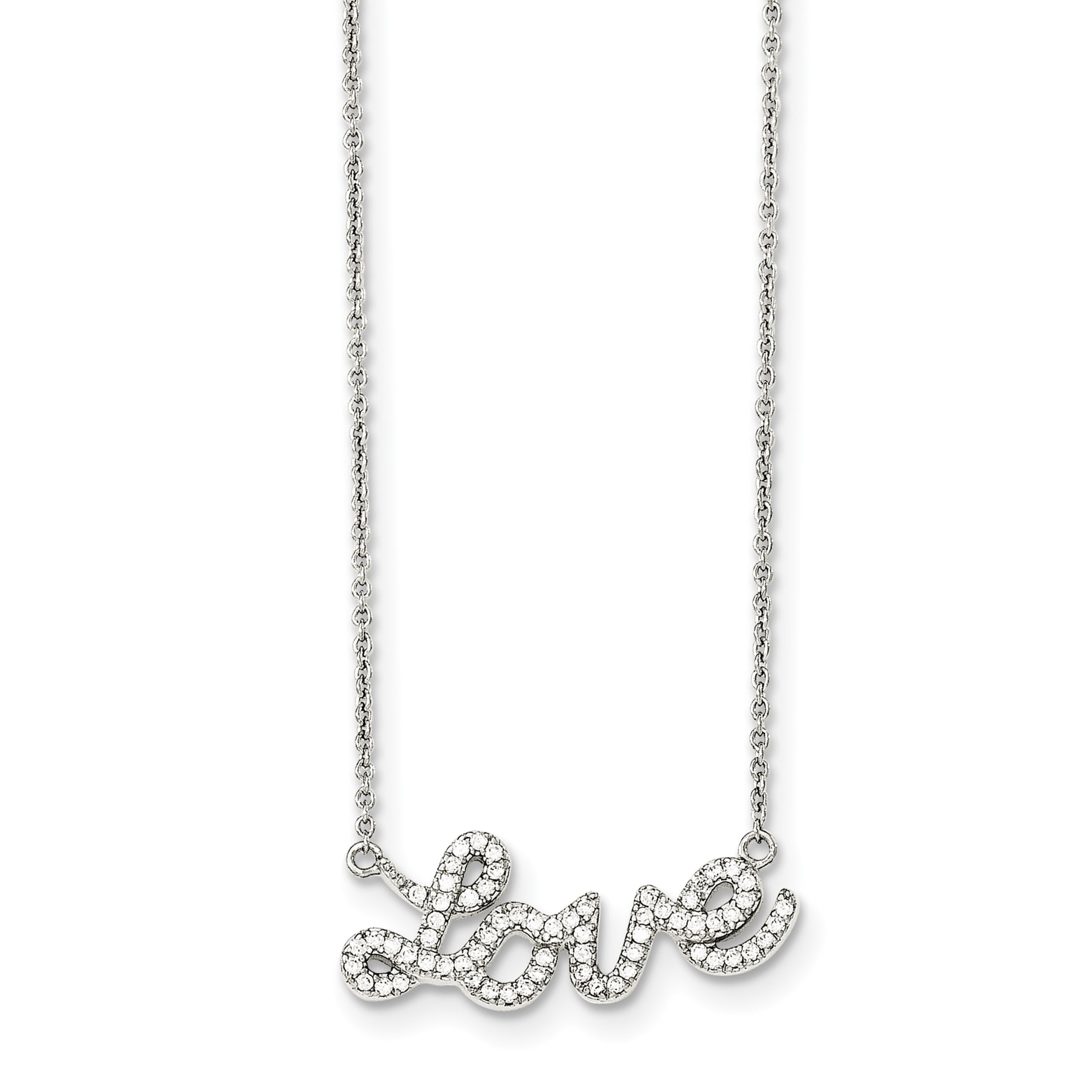 Details about   Sterling Silver Triangle of Love Necklace with Cubic Zirconia Stones 18" Chain 
