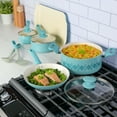 thumbnail image 3 of Spice by Tia Mowry - Tia's Healthy Nonstick Ceramic 10-Piece Mint Aluminum Cookware Set, 3 of 12