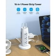 thumbnail image 5 of TROND Flat Plug Power Strip Tower, 10ft Retractable Extension Cord with Multiple Outlets, 1700J Surge Protector Power Strip with USB C PD 20W, 5 of 7