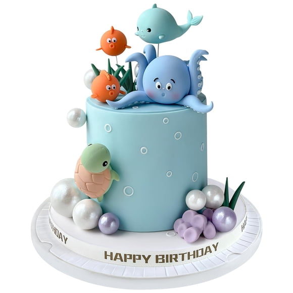 Decoración para tartas con forma de Zafena, animales marinos, 17 unidades