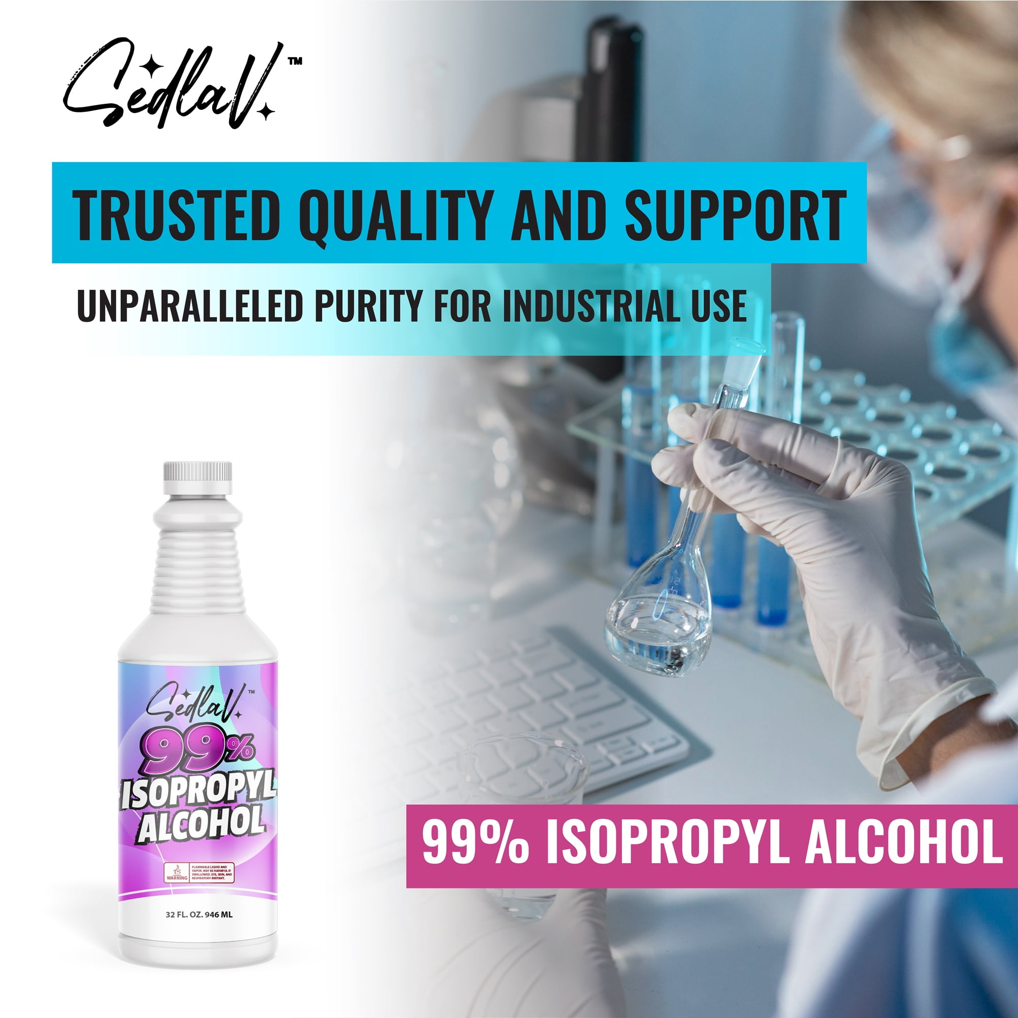 Isopropyl Alcohol 99% Rubbing Alcohol 99% Isopropyl Alcohol 32 Fl Oz Pack of 2