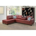thumbnail image 2 of Star Home Living Corp Yolanda Faux Leather Sectional Sofa in Wine Red, 2 of 4