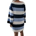 thumbnail image 6 of Qiylii Women Knit Dress, Striped O-Neck Long Sleeve Loose One-piece Dresses, 6 of 7