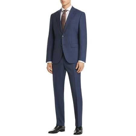 Hugo Boss Mens Johnstons/Lenon Regular Fit Textured Micro Check Suit 44S