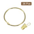 thumbnail image 3 of Curtain Rings with Clips, 36 Pack Carbon Steel Drapery Curtain Clip Rings, 2.5" Curtain Clip Rings Hooks (Gold), 3 of 5