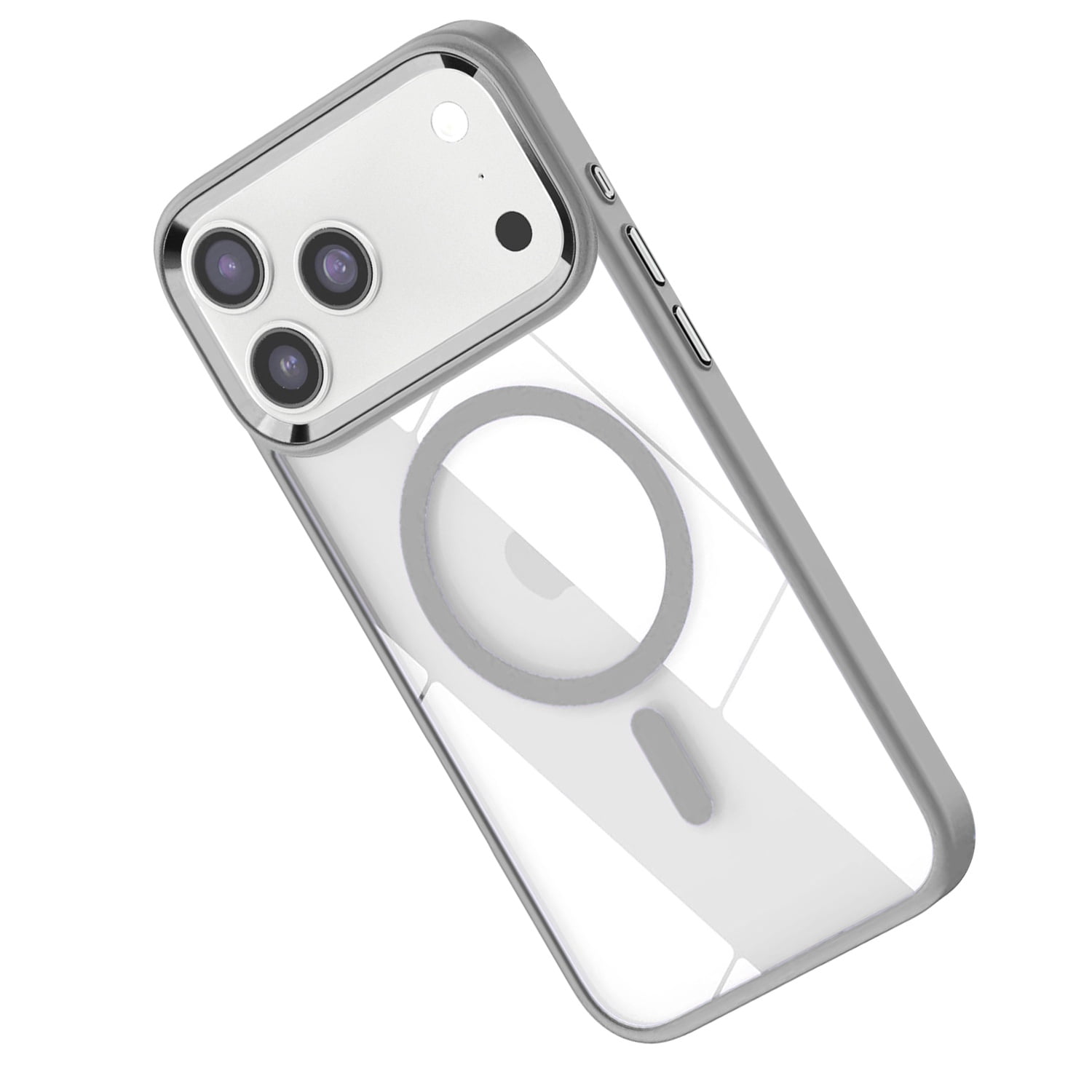 Clear Shiny Protective Cover for iPhone 17 Pro Max - White