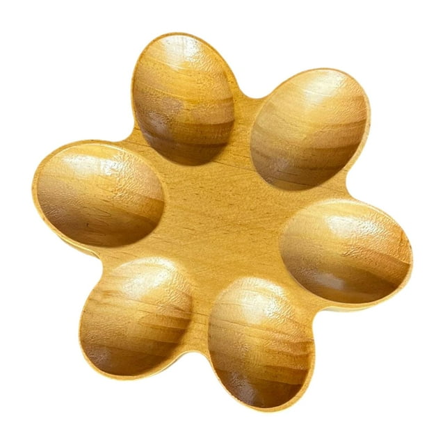 Soporte de madera para huevos, organizador de huevos, bandeja para guardar huevos, soporte para codorniz, pato, granja Tiene capacidad para 6 huevos