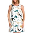 thumbnail image 1 of Balery Cute Whale Vestidos de verano para mujer con estampado: vestido holgado sin mangas, vestido playero informal y cómodo para días calurosos., 1 of 7