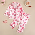 thumbnail image 2 of Jamsmile Toddler Girls Outfits Sets Long Sleeve Heart Print Loungewear Soft Sleepwear 2 Piece Kids Girls Nightwear Home Clothes, 2 of 9