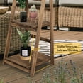 thumbnail image 6 of Fionafurn 3-Tier 44'' Ladder Shelf Bookshelf Bookcase Storage Chalkboard Plant Leaning Shelf Brown, 6 of 10